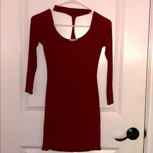Choker Bodycon Ribbed Longsleeve dress